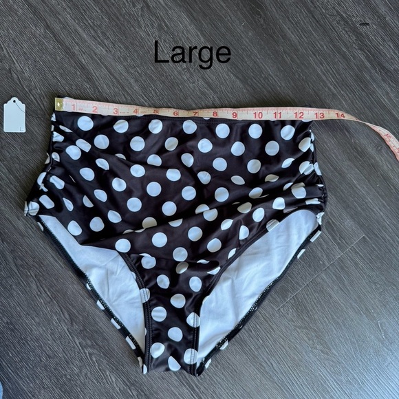 High Waisted Full Coverage Black and White Swimsuit Bottom - Small Med Large New - Picture 9 of 13